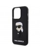 Karl Lagerfeld iPhone 14 Pro Max Hülle Case Silikon Rubber Ikonik 3D Schwarz