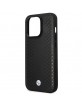 BMW iPhone 14 Pro Max Cover Case Genuine Leather Diamond Pattern MagSafe Black