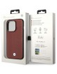 BMW iPhone 14 Pro Max Case Genuine Leather Diamond Pattern MagSafe Red