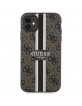 Guess iPhone 11 Case Cover MagSafe 4G Printed Stripes Brown