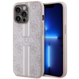 Guess iPhone 13 Pro Case Cover MagSafe 4G Printed Stripes Pink