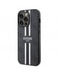Guess iPhone 14 Pro Case Cover MagSafe 4G Printed Stripes Black