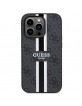 Guess iPhone 14 Pro Case Cover MagSafe 4G Printed Stripes Black