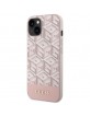 Guess iPhone 14 Plus Case Cover MagSafe G Cube Stripes Pink