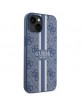 Guess iPhone 14 Plus Case Cover MagSafe 4G Printed Stripes Blue