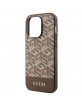 Guess iPhone 14 Pro Max Case Cover MagSafe G Cube Stripes Brown