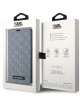 Karl Lagerfeld iPhone 14 Pro Tasche Book Case Saffiano Monogram Silber
