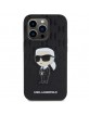 Karl Lagerfeld iPhone 14 Pro Case Saffiano Ikonik Monogram Black
