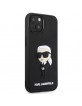 Karl Lagerfeld iPhone 14 Plus Hülle Case Silikon Rubber Ikonik 3D Schwarz
