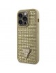 Guess iPhone 14 Pro Case Cover Rhinestone Triangle Gold