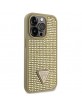 Guess iPhone 14 Pro Hülle Case Cover Strass Triangle Gold