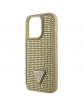 Guess iPhone 14 Pro Case Cover Rhinestone Triangle Gold