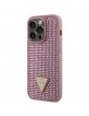 Guess iPhone 14 Pro Case Cover Rhinestone Triangle Pink
