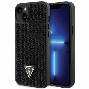 Guess iPhone 14 Plus Case Cover Rhinestone Triangle Black