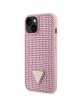 Guess iPhone 14 Plus Hülle Case Cover Strass Triangle Rosa Pink