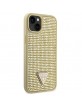 Guess iPhone 14 Hülle Case Cover Strass Triangle Gold