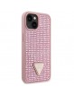 Guess iPhone 14 Case Cover Rhinestone Triangle Pink