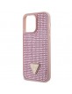 Guess iPhone 14 Pro Max Hülle Case Cover Strass Triangle Rosa Pink