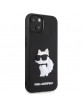 Karl Lagerfeld iPhone 14 Plus Case Silicone Rubber Choupette 3D Black.