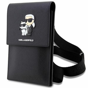 Karl Lagerfeld Handytasche 7" Wallet bag Saffiano Karl & Choupette Schwarz