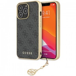 Guess iPhone 14 Pro Max Hülle Case Cover 4G Charms Grau