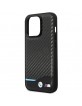 BMW iPhone 13 Pro Case Cover M Power Carbon Leather Black