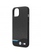 BMW iPhone 13 Case Cover M Power Carbon Leather Black