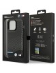 BMW iPhone 13 Pro Max Case Cover M Power Carbon Leather Black