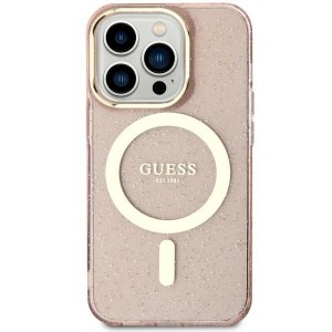 Guess iPhone 11 Case Cover MagSafe Glitter Gold Pink