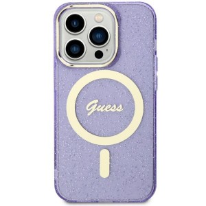 Guess iPhone 11 Hülle Case Cover MagSafe Glitter Lila Violett
