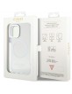 Guess iPhone 12 / 12 Pro Magsafe Hülle Case Metal Outline Silber