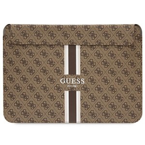 Guess Notebook / Tablet 14" Hülle Sleeve 4G Printed Stripes Braun
