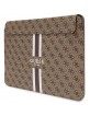 Guess Notebook / Tablet 14" Hülle Sleeve 4G Printed Stripes Braun