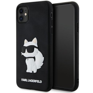 Karl Lagerfeld iPhone 11 Case Silicone Rubber Choupette 3D Black