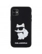 Karl Lagerfeld iPhone 11 Hülle Case Silikon Rubber Choupette 3D Schwarz