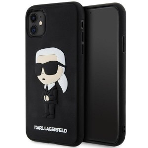 Karl Lagerfeld iPhone 11 Case Silicone Rubber Ikonik 3D Black