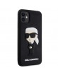 Karl Lagerfeld iPhone 11 Hülle Case Silikon Rubber Ikonik 3D Schwarz