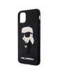 Karl Lagerfeld iPhone 11 Hülle Case Silikon Rubber Ikonik 3D Schwarz