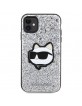 Karl Lagerfeld iPhone 11 Hülle Case Glitter Choupette Patch Silber