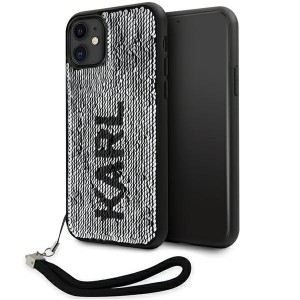 Karl Lagerfeld iPhone 11 Case Cover Sequin Cord Silver