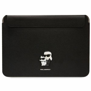 Karl Lagerfeld Notebook Tablet 16 Zoll Tasche Saffiano Karl Choupette Schwarz