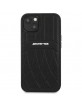 AMG Mercedes iPhone 13 case genuine leather Curved Lines black