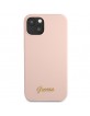 Guess iPhone 13 Hülle Case Cover Silikon Vintage Logo Rosa Pink