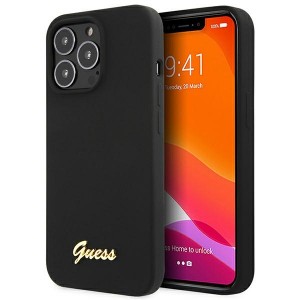 Guess iPhone 13 Pro Max Case Cover Silicone Vintage Logo Black