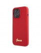 Guess iPhone 13 Pro Max Hülle Case Cover Silikon Vintage Logo Rot
