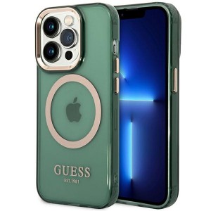 Guess iPhone 14 Pro Case Cover MagSafe Translucent Green
