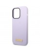 Guess iPhone 14 Pro MagSafe Case Silicone Metal Plate Purple