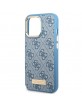 Guess iPhone 14 Pro Case Cover MagSafe 4G Logo Saffiano Blue