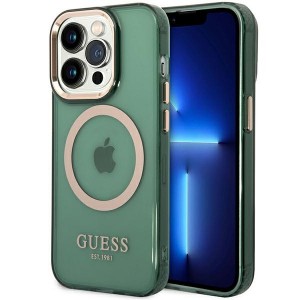 Guess iPhone 14 Pro Max Case Cover MagSafe Translucent Green