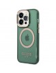 Guess iPhone 14 Pro Max Case Cover MagSafe Translucent Green